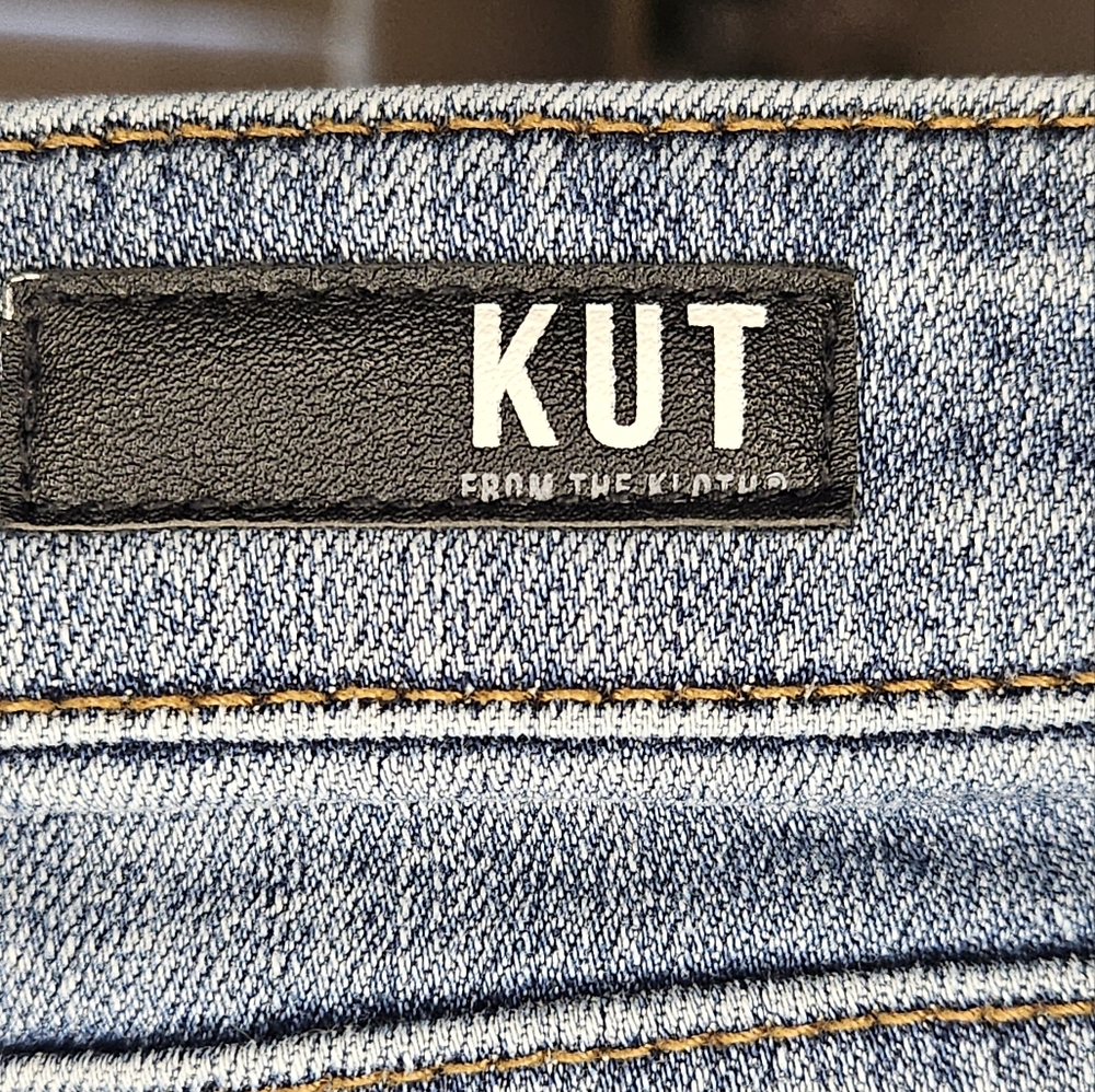 Kut from the Kloth Connie High-Low Distressed Denim Skirt - Picture 8 of 8